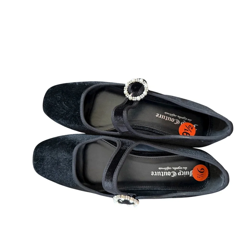 NWT-Juicy Couture Faux Velvet‎ Flats Size 9.5